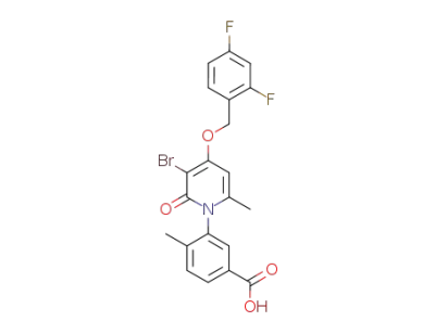 3-(5-bromo-4-((2,4-difluorobenzyl)oxy)-6-methyl-2-oxopyridin-1(2H)-yl)-4-methylbenzoic acid