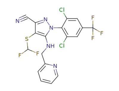 1-(2,6-dichloro-alpha,alpha,alpha-trifluoro-p-tolyl)-4-(difluoromethylthio)-5-[(2-pyridylmethyl)amino]pyrazole-3-carbonitrile